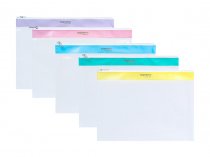 A4+ MESH PASTEL ZIP FOLDER 5PK