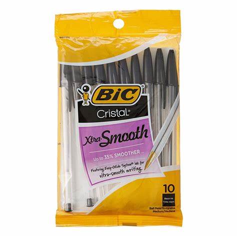 BIC CRISTAL SMOOTH BLACK 10PK