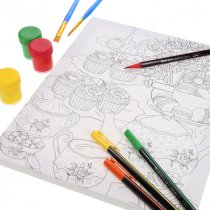 Icon 250x300mm Colour My Canvas - Tea Party