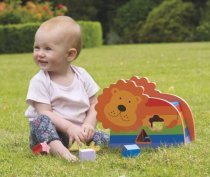 Orange Tree Toys Lion Shape Sorter Rainbow Birch Wood