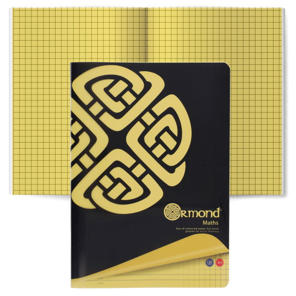 Ormond 120pg A4 Durable Cover Visual Memory Aid Sum Copy Book - Yellow
