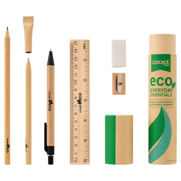 Concept Green Set 6 Stationery Eco Everyday Essentials-CLEARANCE
