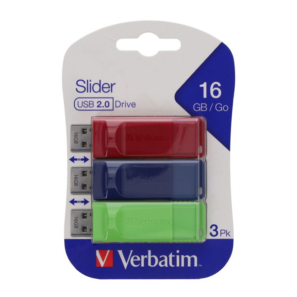 Verbatim Card 3 Store 'N Go USB Slider 2.0 Drive - 16GB
