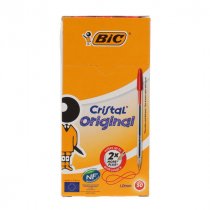 BIC Box 50 Cristal Original Ballpoint Pens - Red