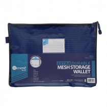 BULK ORDER ONLY Ormond Blue A4+ Extra Durable Mesh Storage Wallet