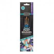 Icon 3pce Brush Set In Wallet - Golden Taklon Round