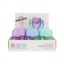 Premto Pastel Twin Hole Sharpener - 3 Asst
