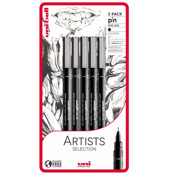 PIN 5pc BC ARTISTS SELECTION PFP BR BLACK .03,.2,.5,.8