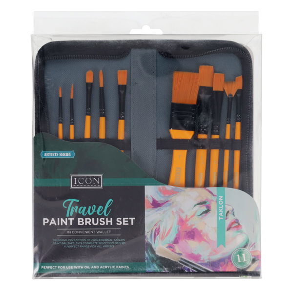 Icon Pkt.11 Travel Paint Brush Set - Taklon