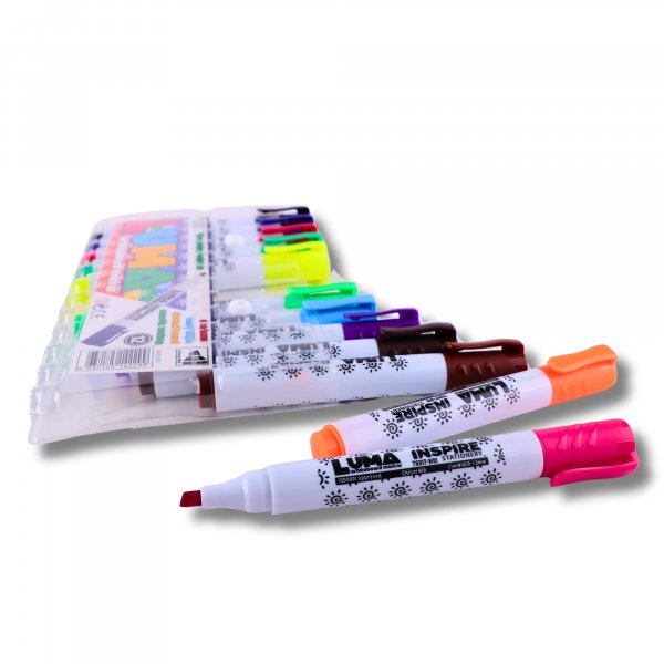 Luma Whiteboard Marker - Chisel - Assorted 12pk