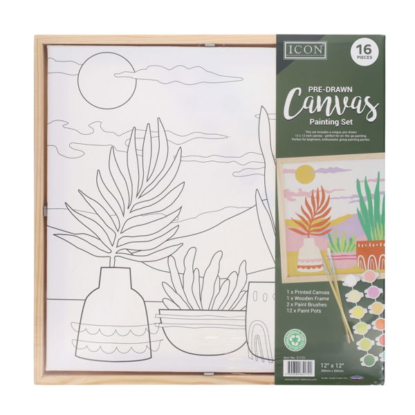 Icon 12"X12" Pre-Drawn Canvas Painting Set