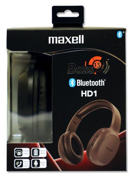 * MAXELL BASS 13 HD1 BLUETOOTH HEADPHONE - BLACK