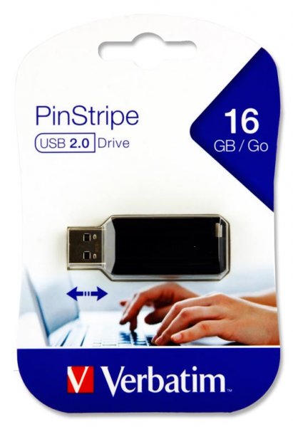 VERBATIM PINSTRIPE USB DRIVE - 16gb