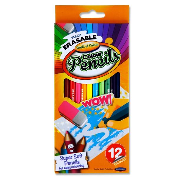 WOC BOX 12 ERASABLE COLOURING PENCILS