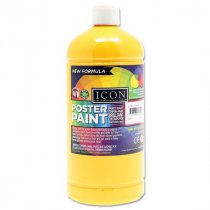 ICON ART 1ltr POSTER PAINT - WARM YELLOW