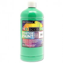 ICON ART 1ltr POSTER PAINT - EMERALD GREEN