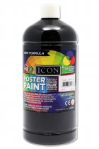 ICON ART 1ltr POSTER PAINT - BLACK