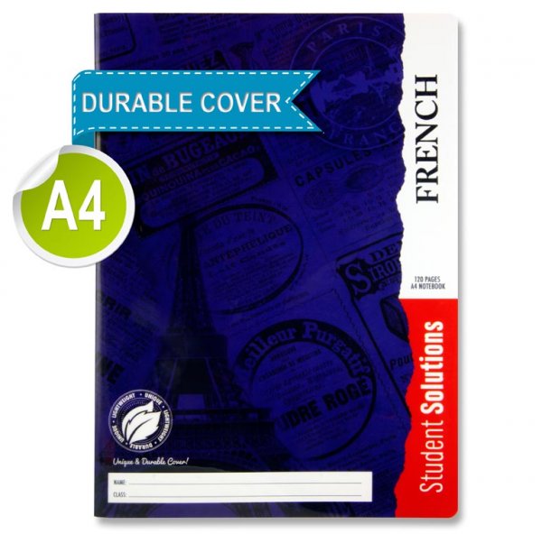 STUDENT SOLUTIONS A4 120pg DURABLE COVER MANUSCRIPT BOOK - FRENCH