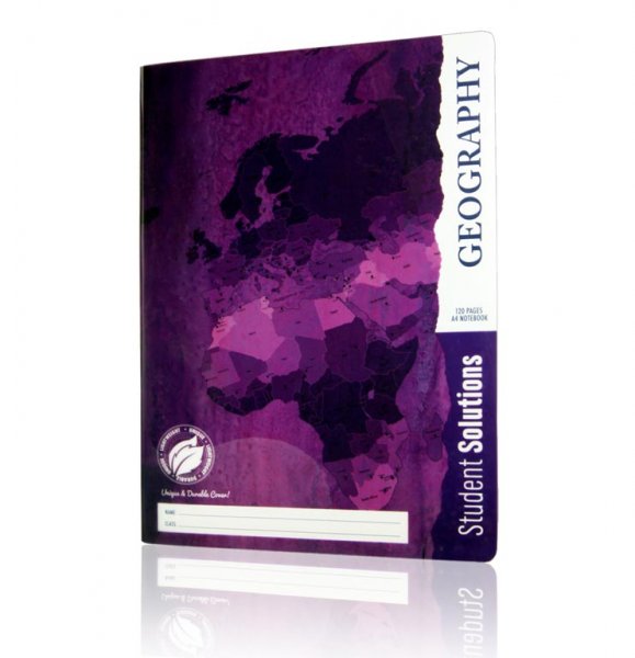 STUDENT SOLUTIONS A4 120pg DURABLE COVER MANUSCRIPT BOOK - GEOGRAPHY