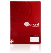 ORMOND PKT.3 A4 160pg MANUSCRIPT BOOK DURABLE COVER