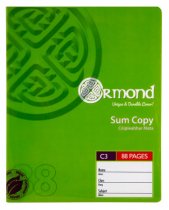 ORMOND 88pg C3 DURABLE COVER SUM COPY BOOK