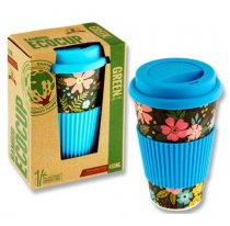 PREMIER GREEN LINE 15oz/450ml BAMBOO COFFEE ECOCUP - FLORAL