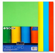 ICON PKT.10 A4 220gsm CRAFT CARD - BRIGHTS