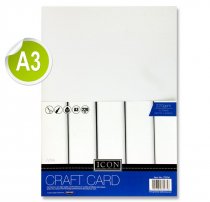ICON PKT.10 A3 220gsm CRAFT CARD - WHITE