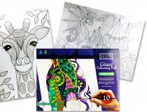ICON 615x455mm GIANT COLOURING PAD - 10 DRAWINGS