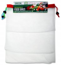 GREEN LINE PKT.3 BPA FREE REUSABLE FOOD BAGS - SIZE M & L