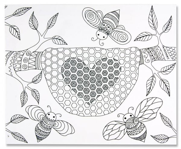 ICON 300x250mm COLOUR MY CANVAS - BEE HIVE