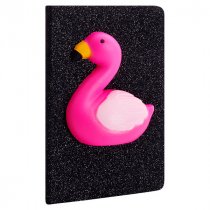 SPECIAL OFFER I LOVE STATIONERY A5 160pg GLITTER NOTEBOOK - FLAMINGO