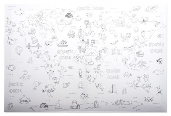 ICON 400x600mm COLOUR MY CANVAS - WORLD MAP