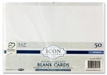 ICON OCCASIONS PKT.50 5"x7" 250gsm CARDS & ENVELOPES - WHITE
